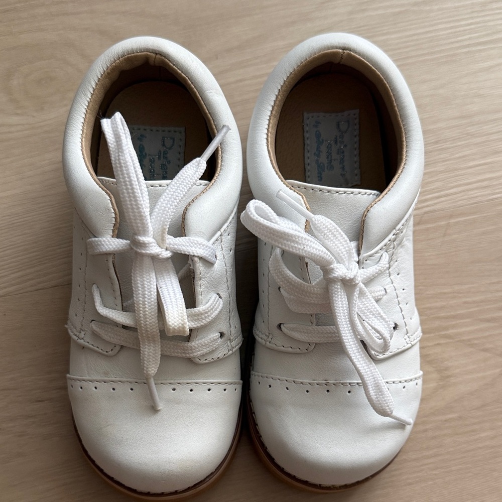 Baby Deer Leather White Dress Shoes for Kids